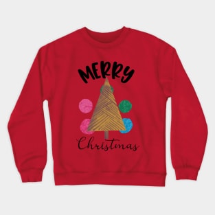 Merry Christmas - Tree - Watercolor Design Crewneck Sweatshirt